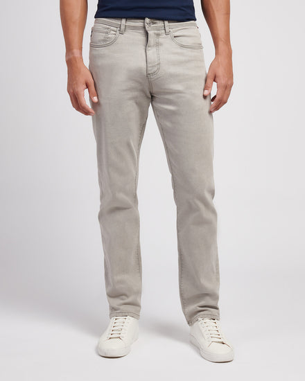 Mens Straight Fit Jean in Dark Grey Stone Wash
