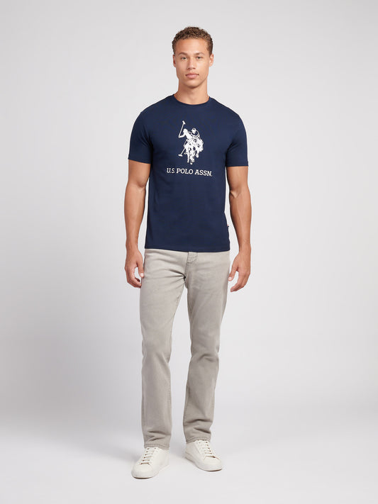 Mens Straight Fit Jean in Dark Grey Stone Wash