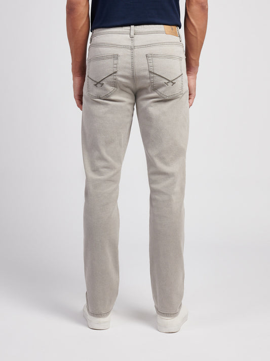 Mens Straight Fit Jean in Dark Grey Stone Wash