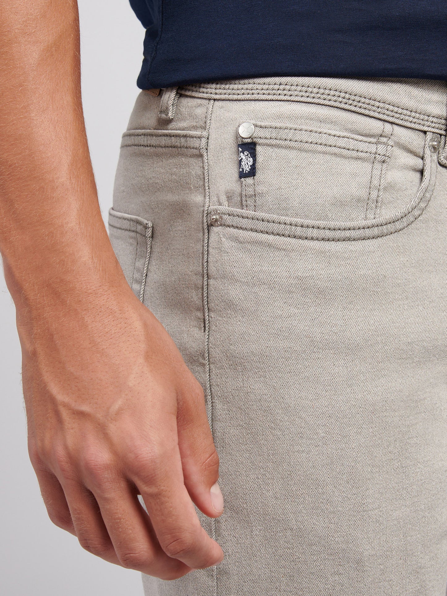 Mens Straight Fit Jean in Dark Grey Stone Wash