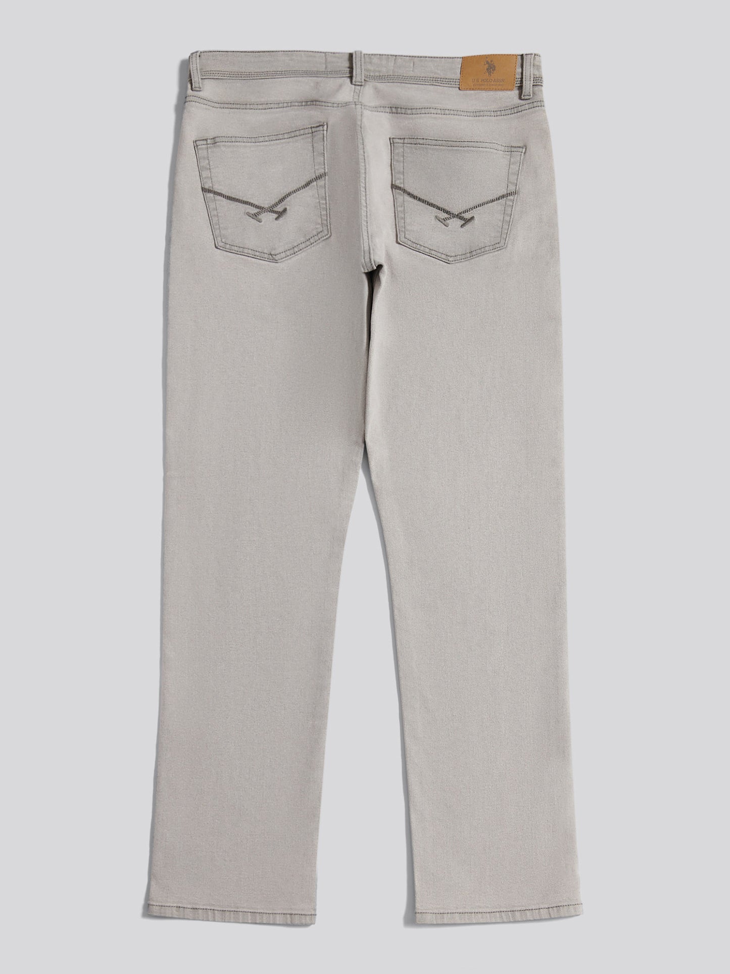 Mens Straight Fit Jean in Dark Grey Stone Wash