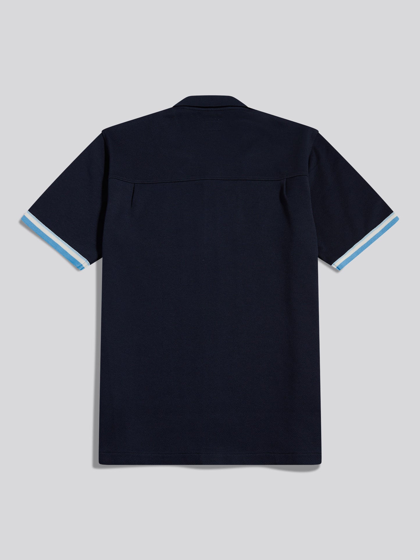 Mens Twill Taped Revere Collar Shirt Dark Sapphire Navy