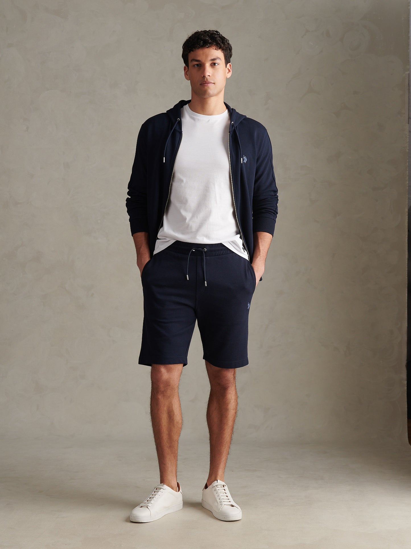 Mens Twill Texture Jersey Short Dark Sapphire Navy / Moonlight Blue DHM