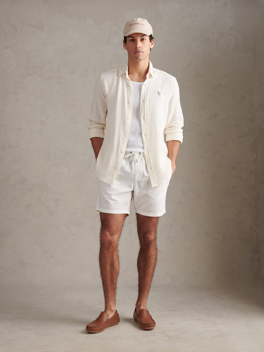 Mens Double Cloth Shirt Mulled Basil