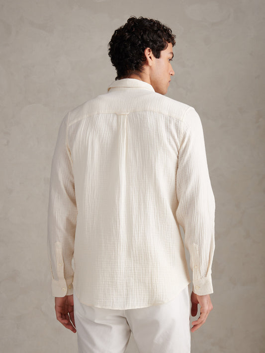 Mens Double Cloth Shirt Mulled Basil