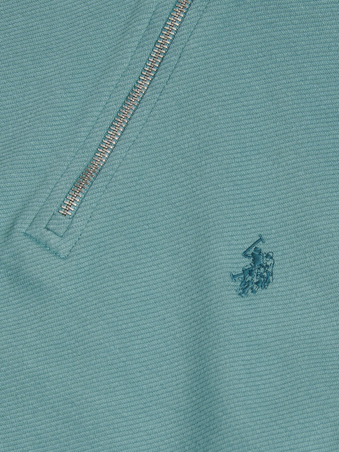 Mens Twill Textured 1/4 Zip Funnel Sweatshirt Arctic