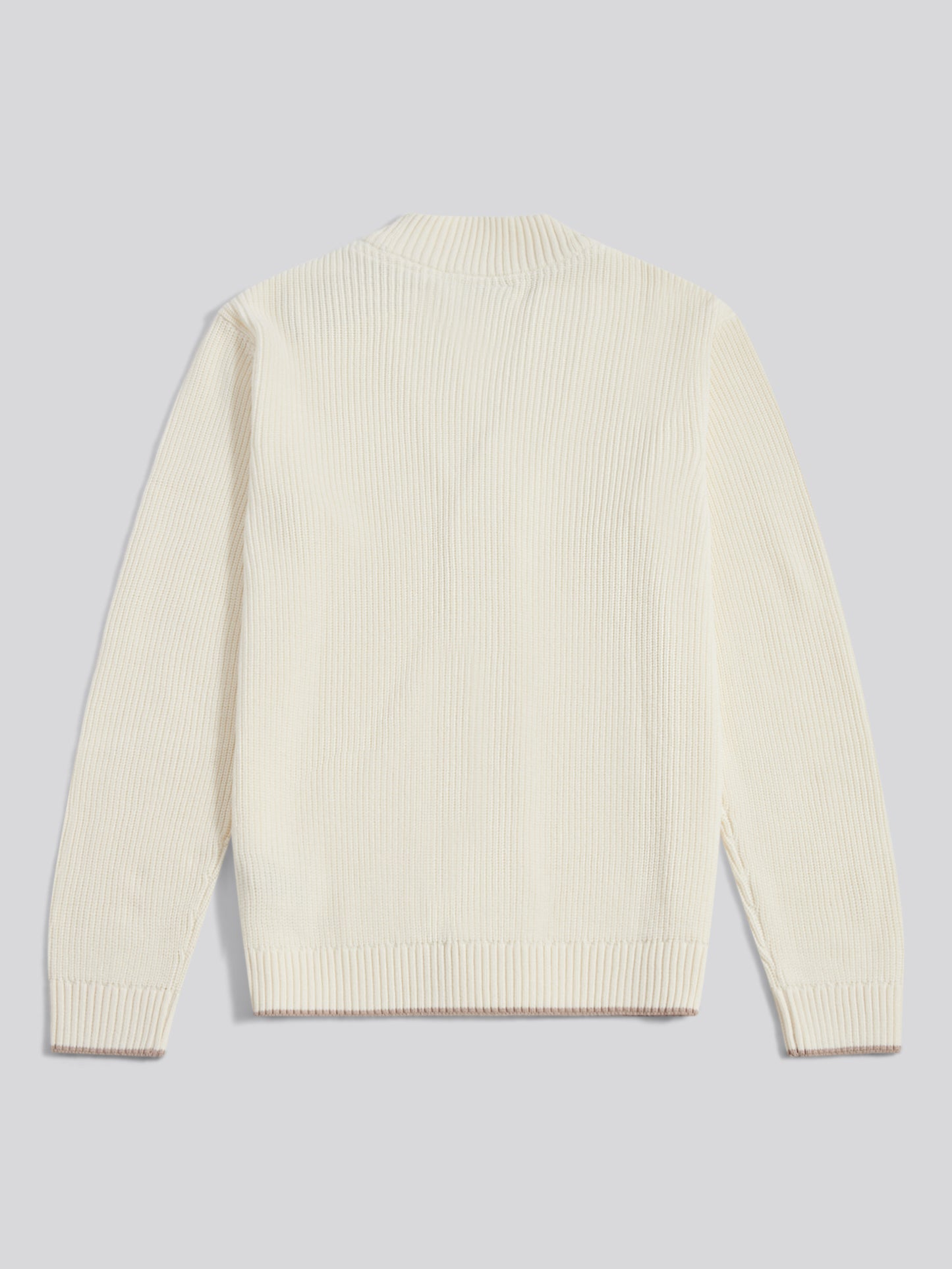 Mens Open Collar Knitted Cardigan Whisper White
