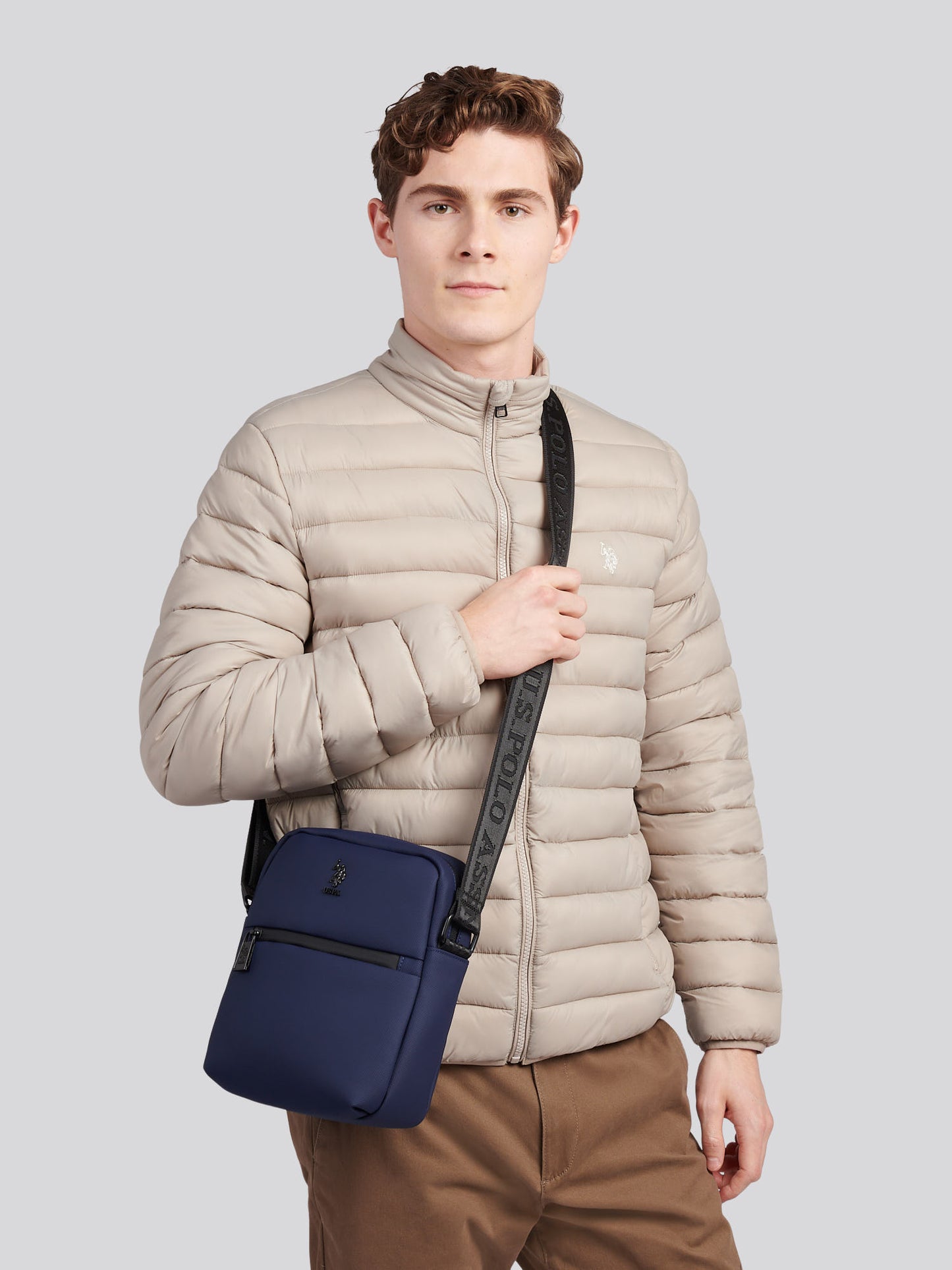 Mens Arrowhead Crossbody Bag in Navy