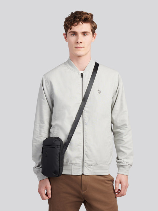 Mens Small Arrowhead Crossbody Bag in Black