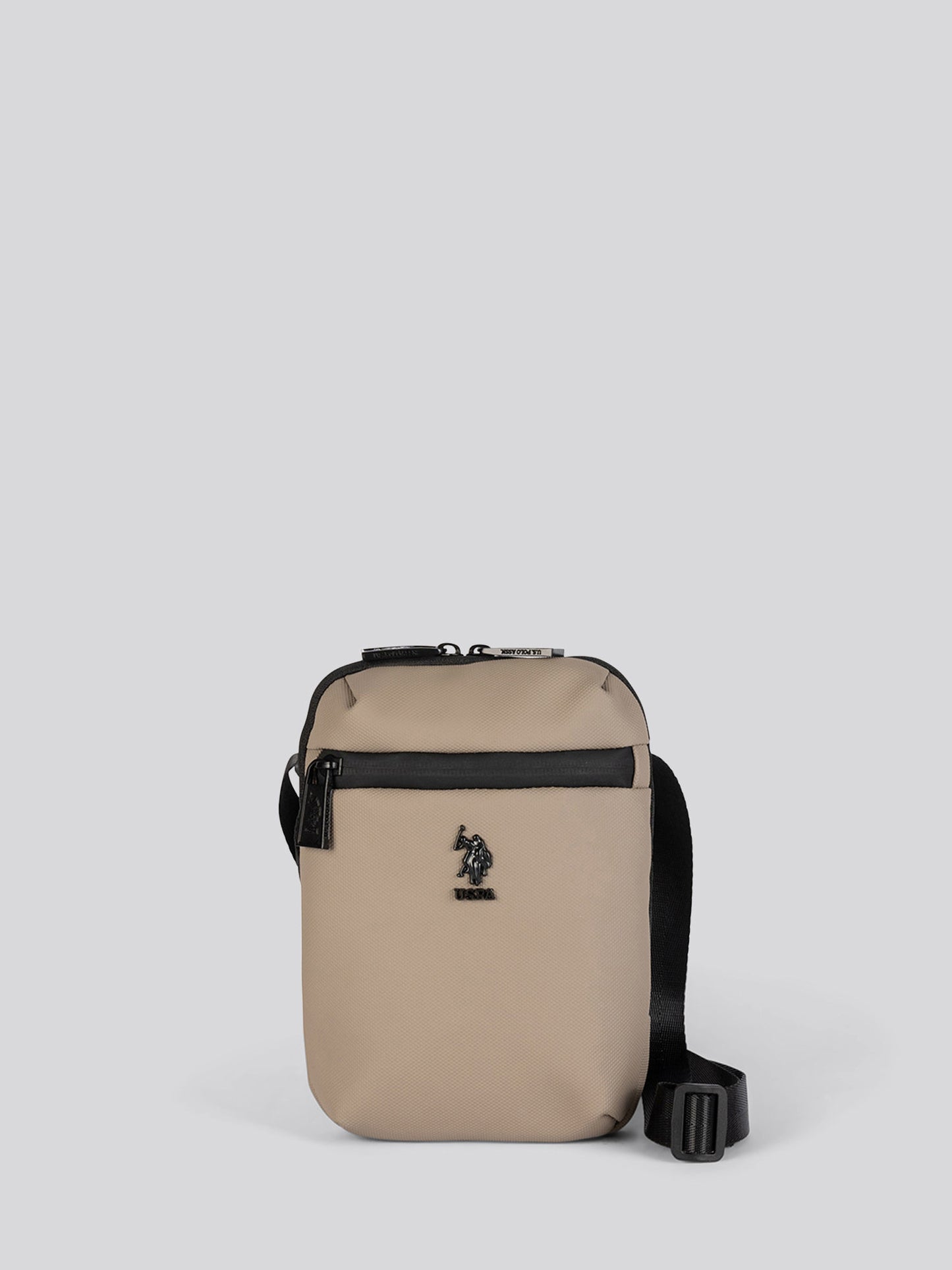 Mens Small Arrowhead Crossbody Bag in Deep Taupe