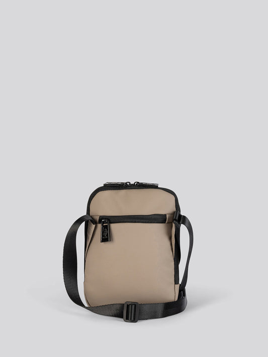 Mens Small Arrowhead Crossbody Bag in Deep Taupe