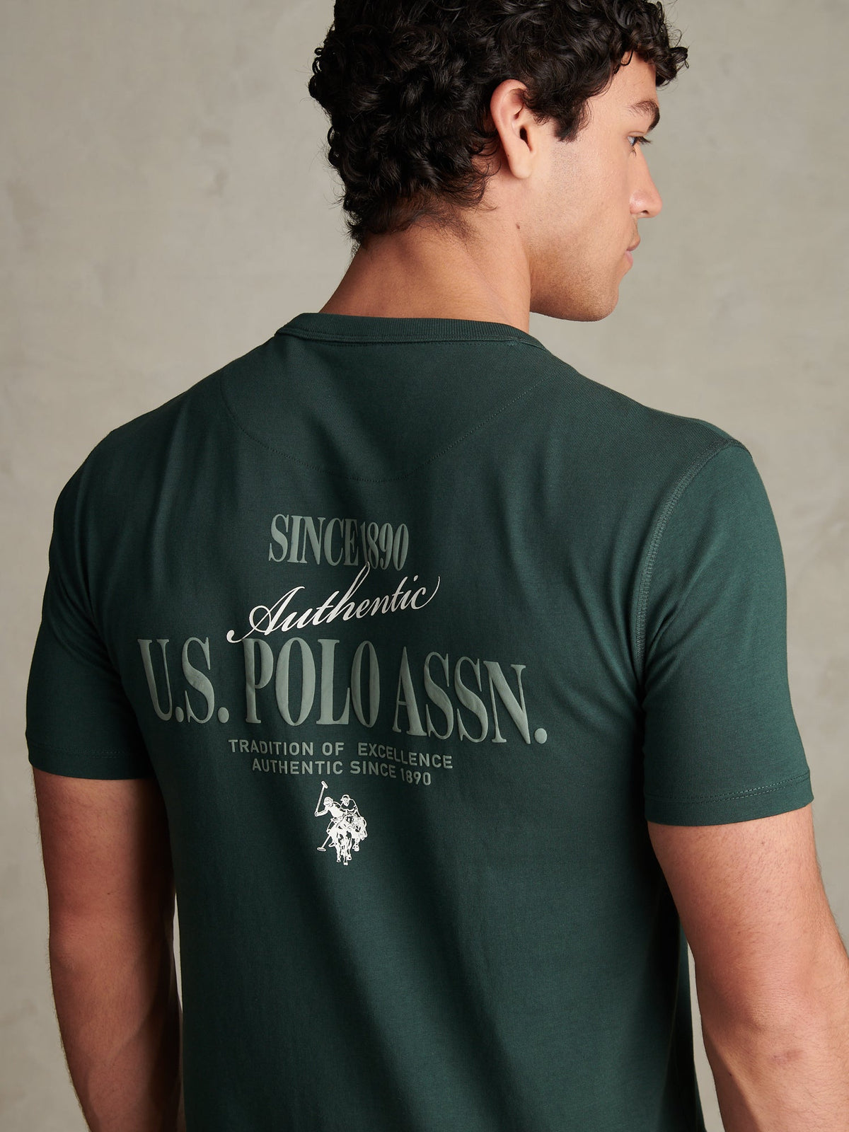 Mens Authentic Front & Back Graphic T-Shirt Green Gables