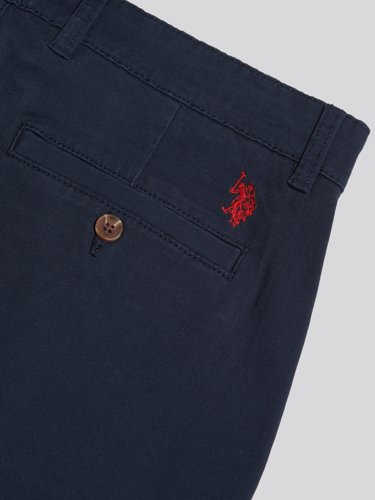 Mens Relaxed Fit Stretch Chinos Dark Sapphire Navy / Haute Red DHM