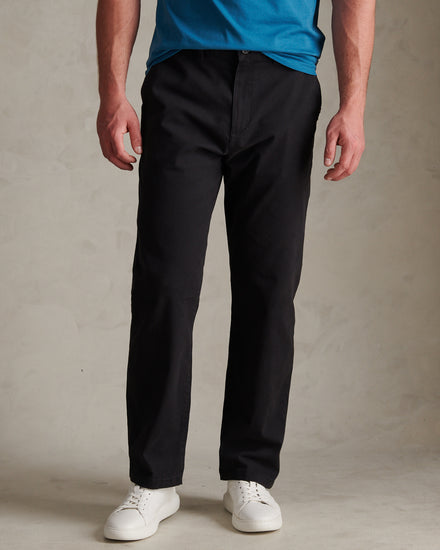 Mens Relaxed Fit Stretch Chinos Black Bright White DHM