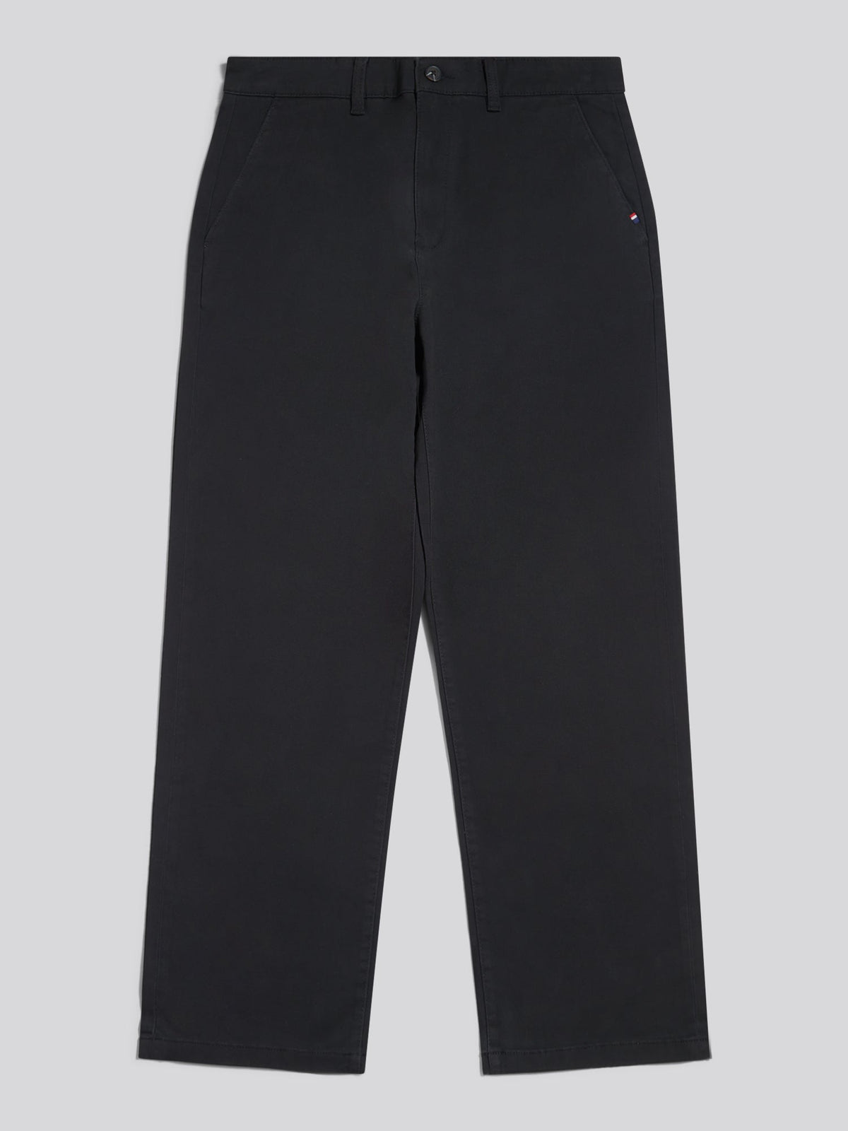 Mens Relaxed Fit Stretch Chinos Black Bright White DHM