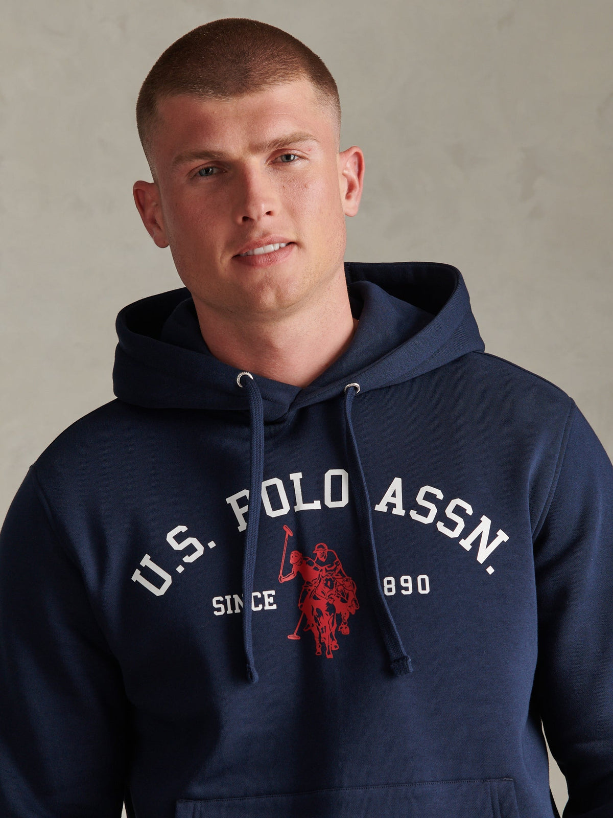Mens Signature Arch Logo Hoodie Dark Sapphire Navy