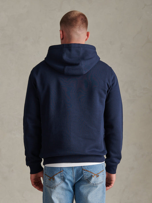 Mens Signature Arch Logo Hoodie Dark Sapphire Navy