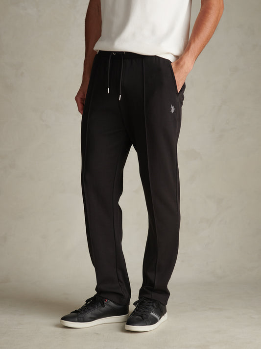 Mens Interlock Pintuck Joggers Black