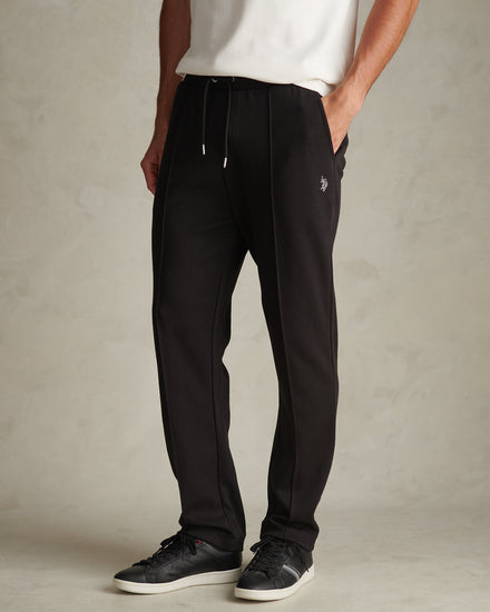 Mens Interlock Pintuck Joggers Black