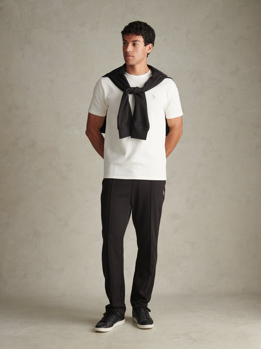 Mens Interlock Pintuck Joggers Black