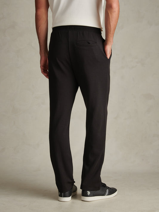Mens Interlock Pintuck Joggers Black