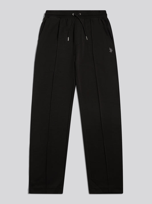 Mens Interlock Pintuck Joggers Black
