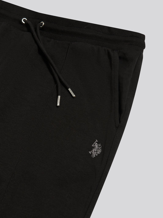Mens Interlock Pintuck Joggers Black
