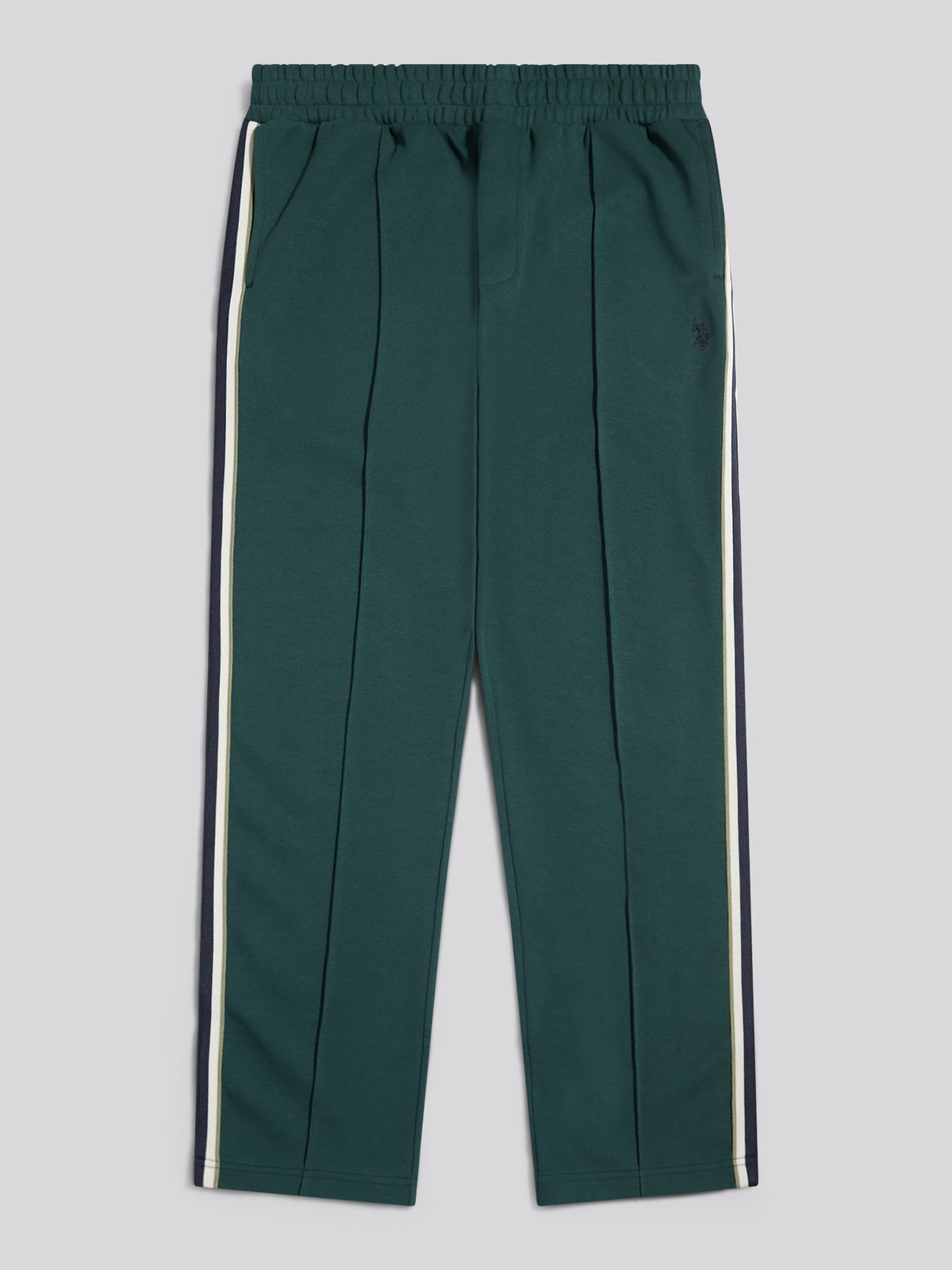 Mens Taped Pleated Tracksuit Joggers Green Gables