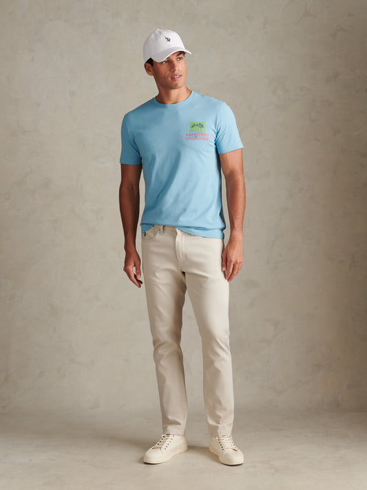 Mens Palm Beach Graphic T-Shirt Air Blue