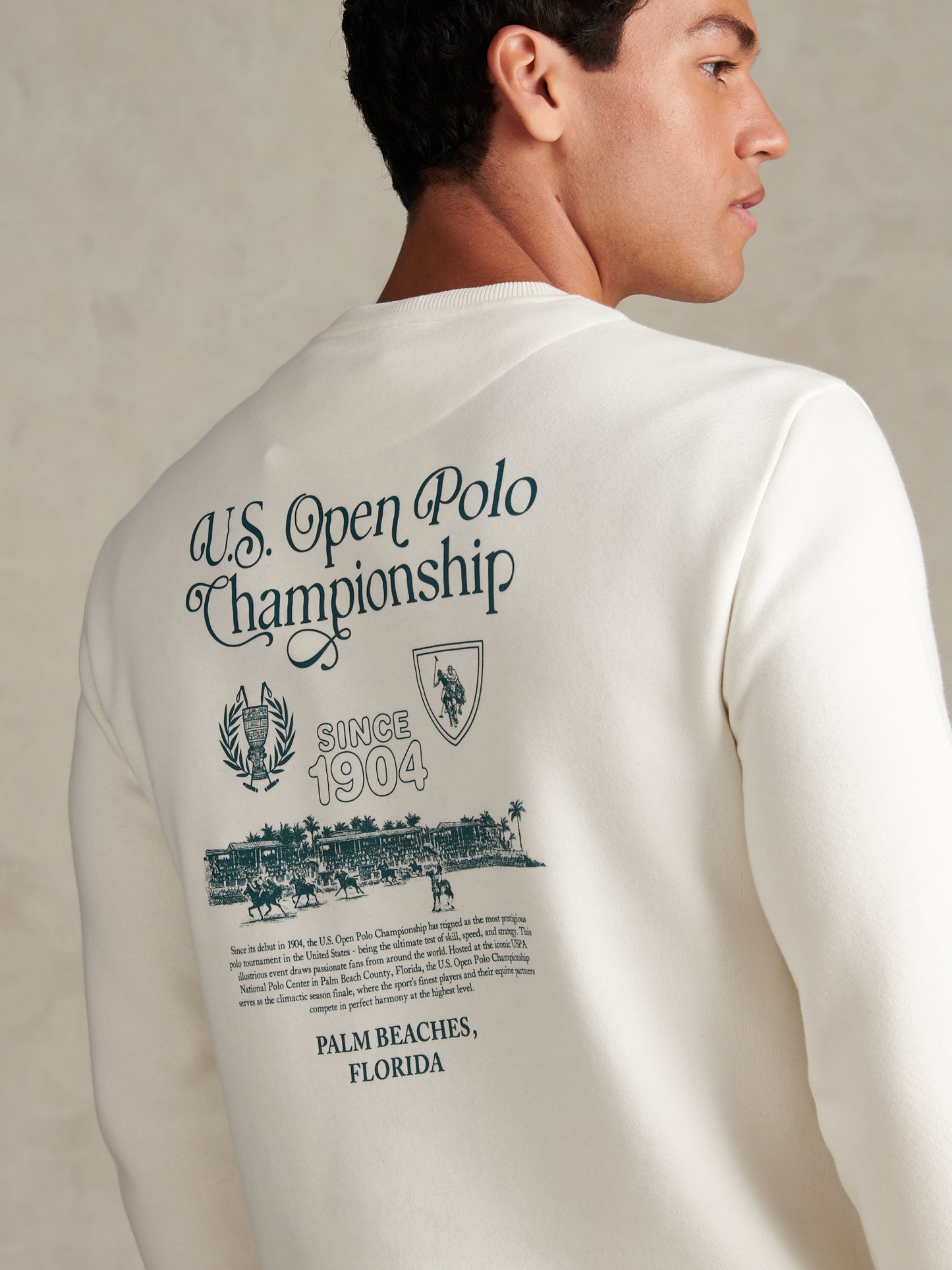 Mens U.S. Open Polo Championship Graphic Sweatshirt Whisper White