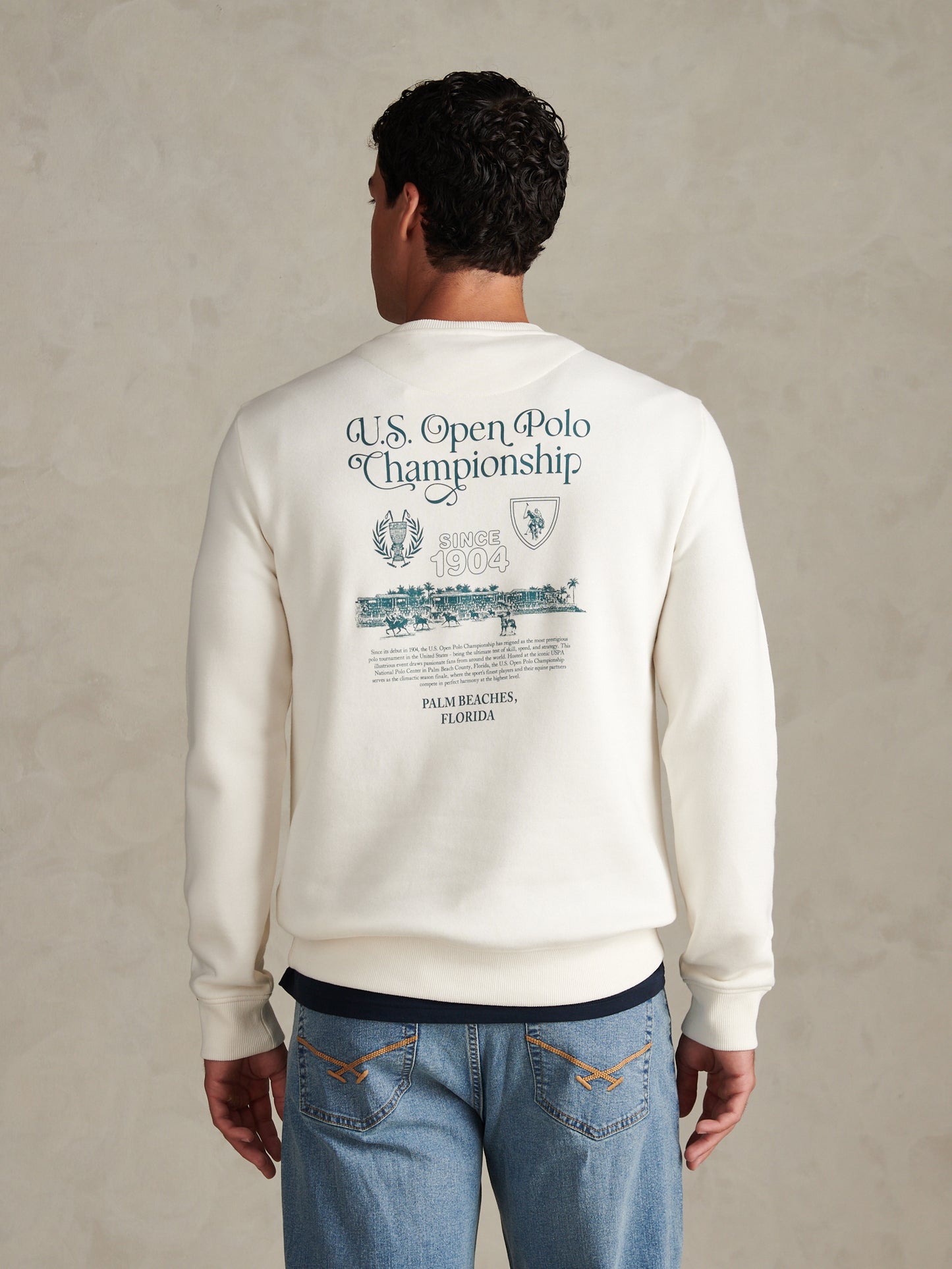 Mens U.S. Open Polo Championship Graphic Sweatshirt Whisper White