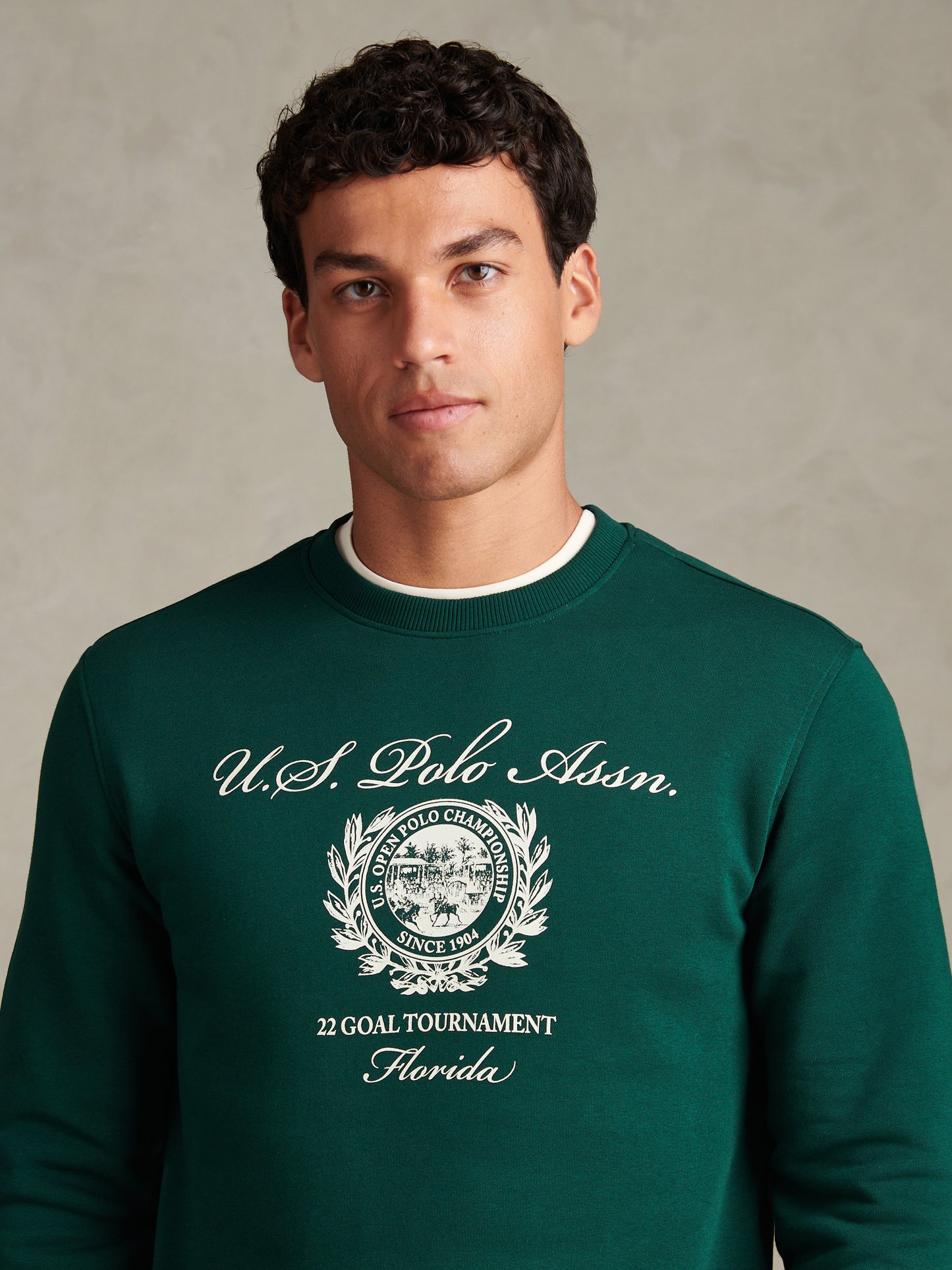 Mens Collegiate Goal Tournament Graphic Sweatshirt Rain Forest