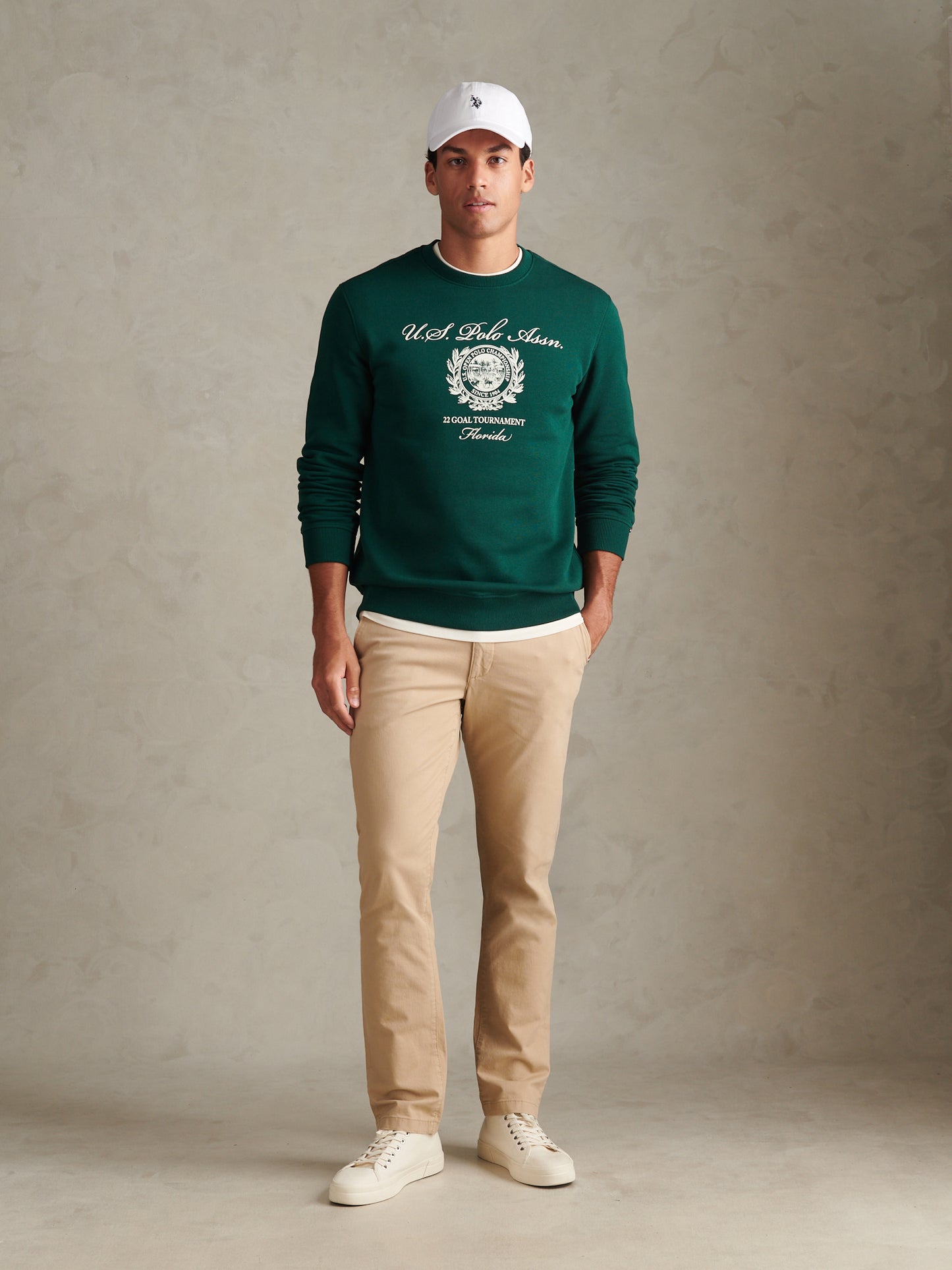 Mens Collegiate Goal Tournament Graphic Sweatshirt Rain Forest