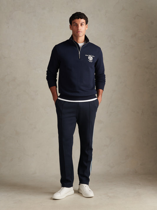 Mens Collegiate Goal Tournament Quarter Zip Sweatshirt Dark Sapphire Navy