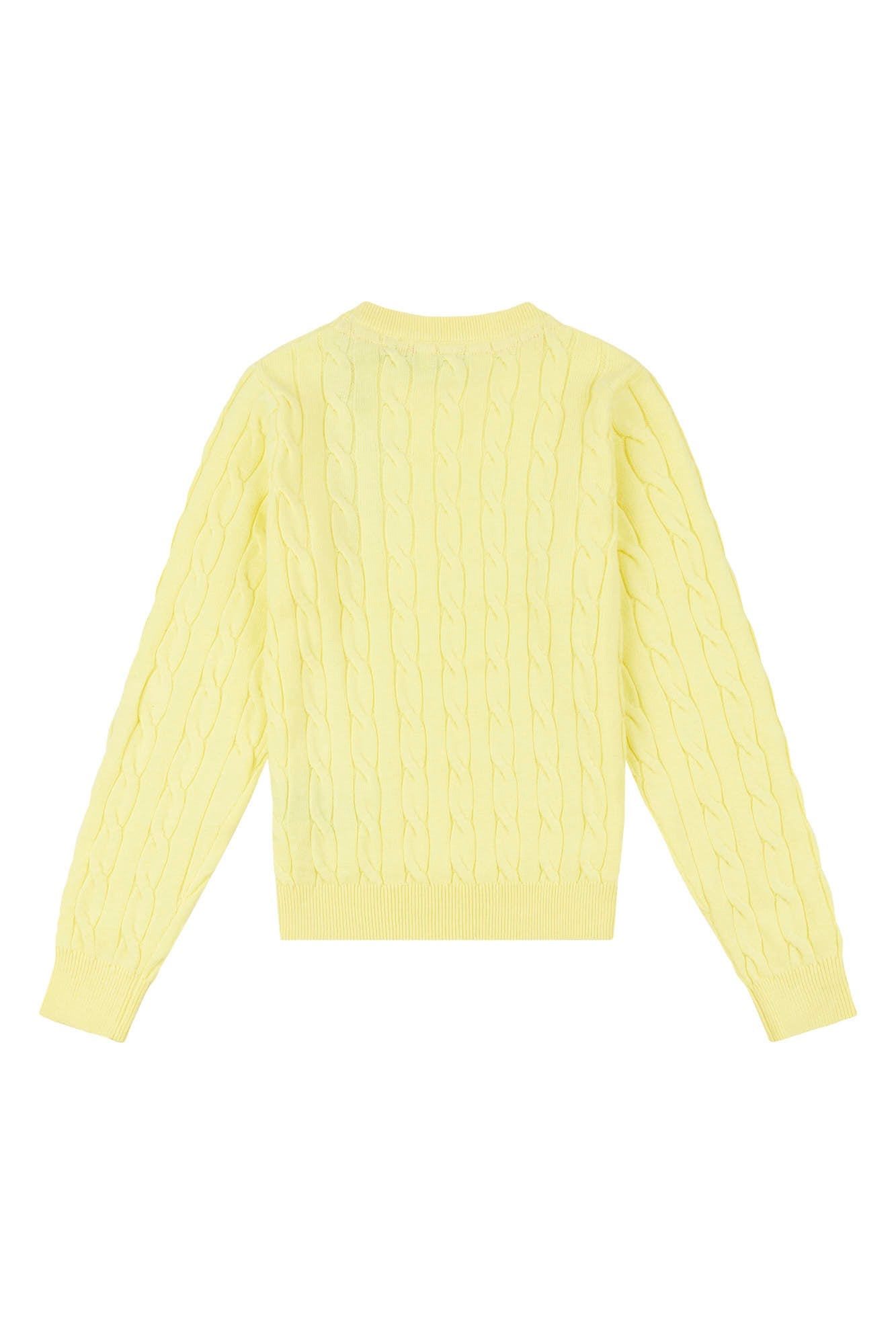 Girls Cable Knit Jumper in Yellow Pear