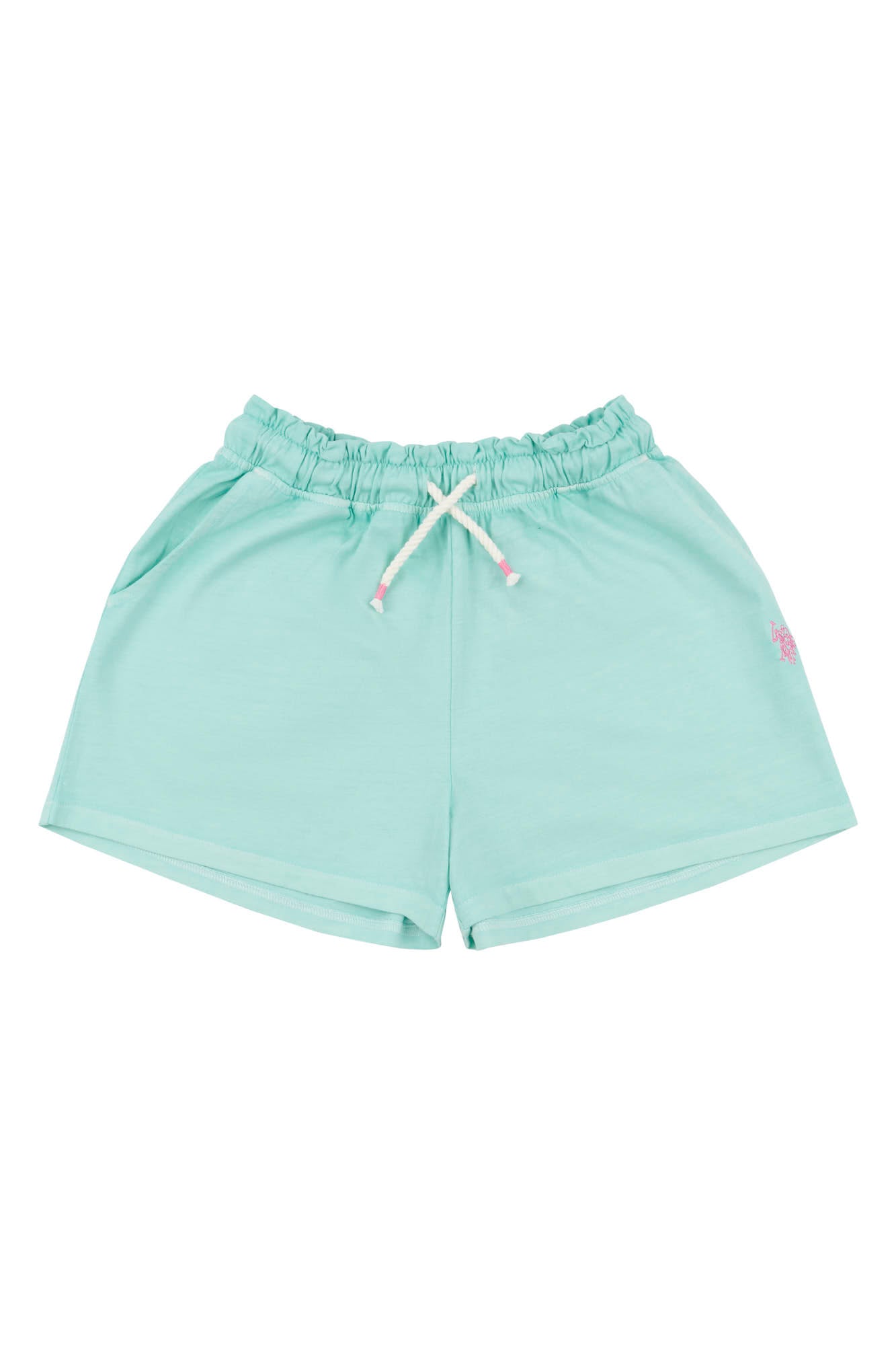 U.S. Polo Assn. Girls Overdye Bermuda Shorts in Blue Tint