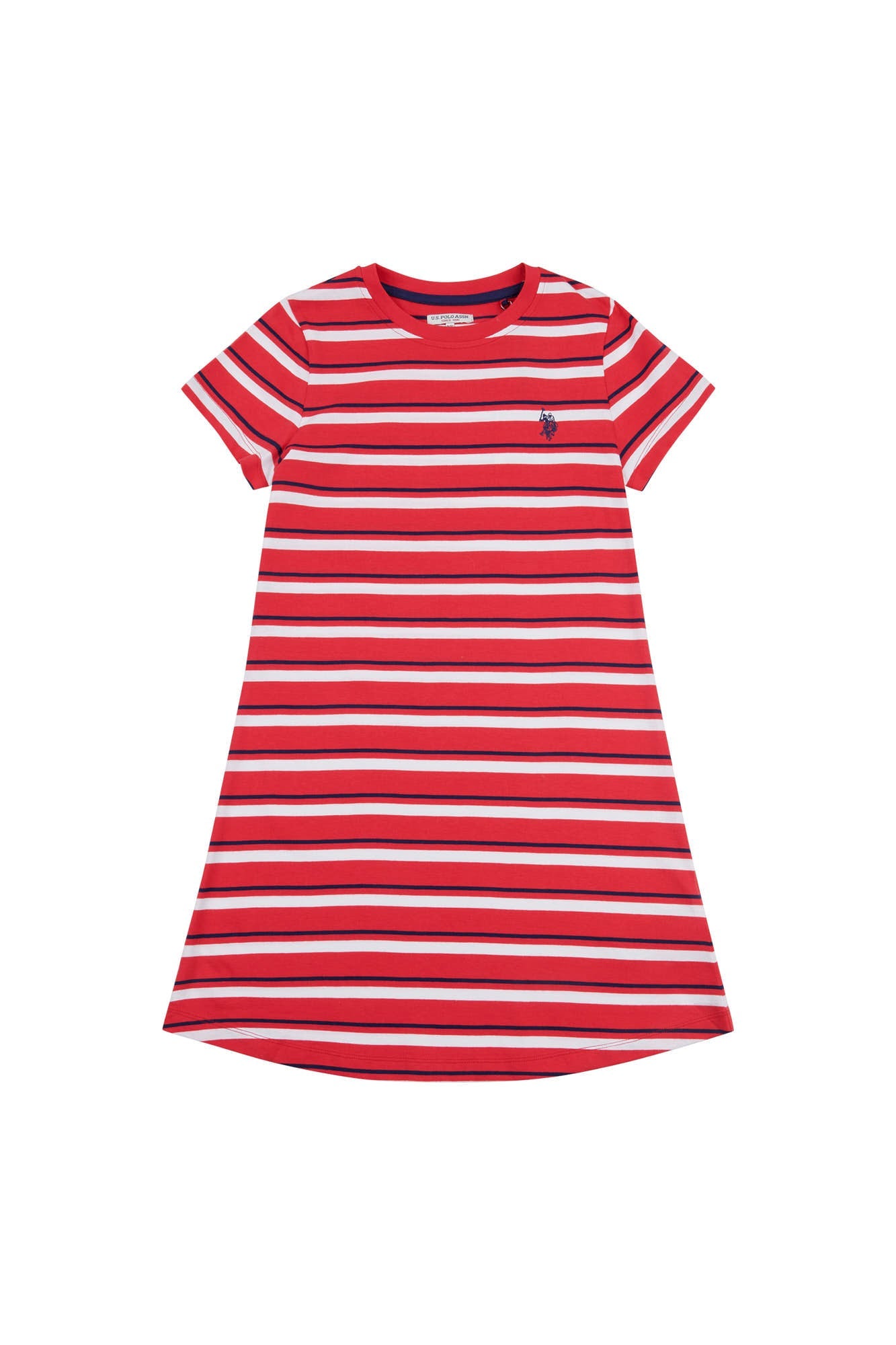 U.S. Polo Assn. Girls Stripe Dress in Watermelon