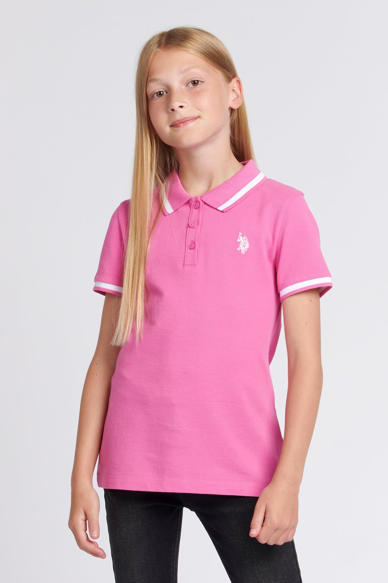 U.S. Polo Assn. Girls Polo Shirt in Strawberry Moon