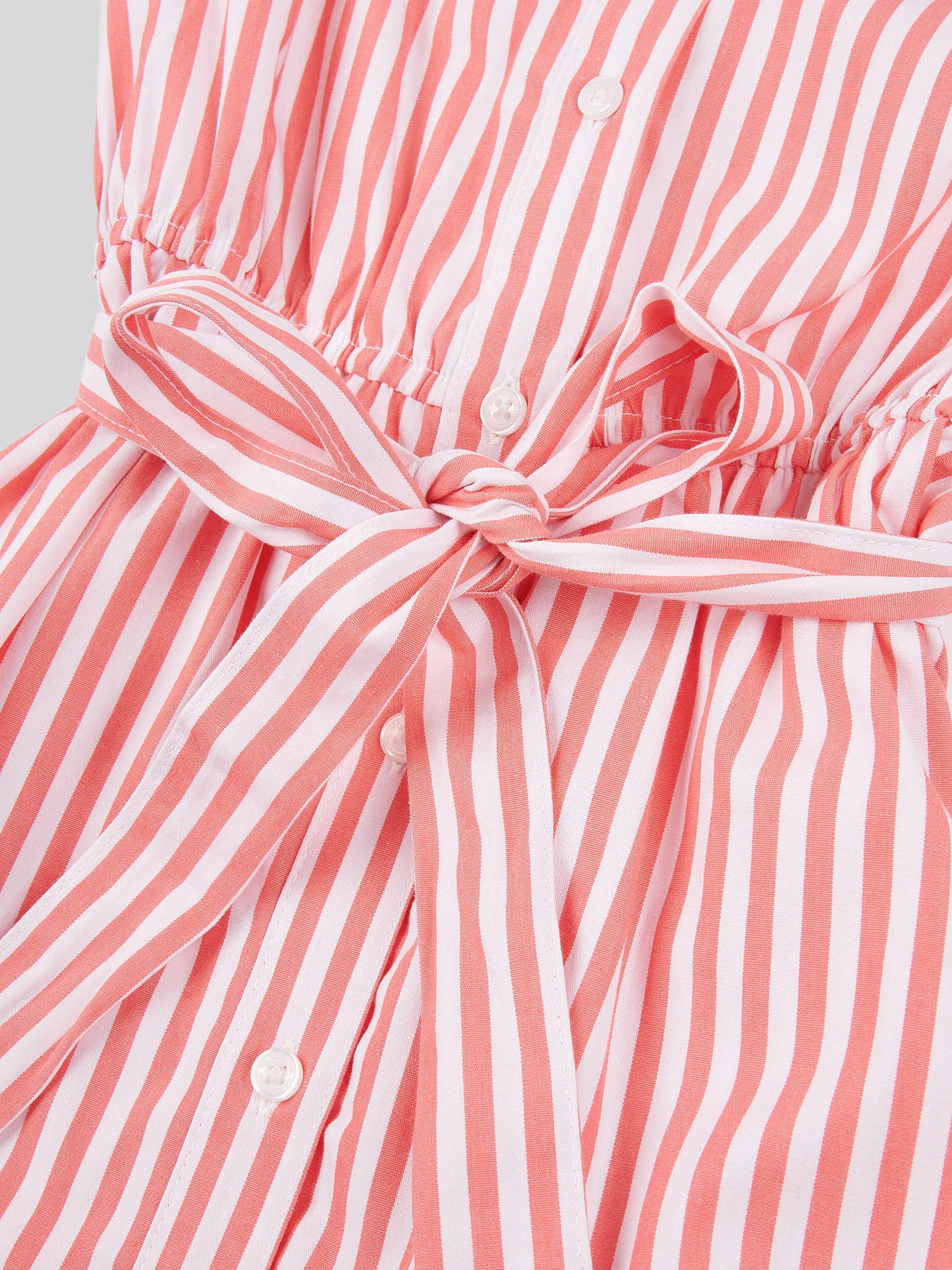Girls Striped Sleeveless Shirt Dress in Sugar Coral