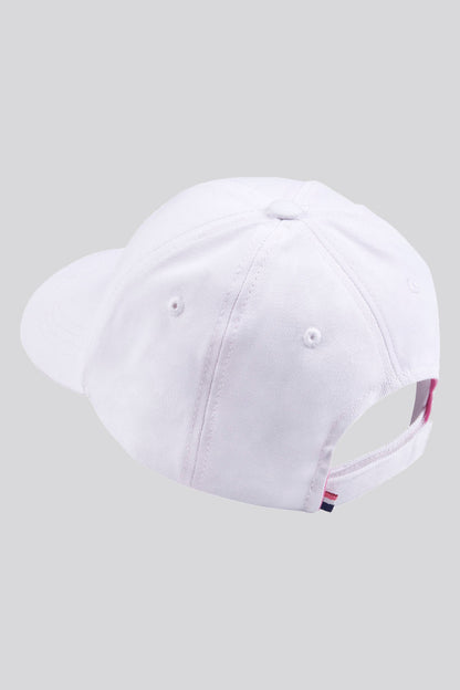 Girls Double Horsemen Canvas Cap in Bright White