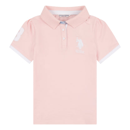 Girls Player 3 Pique Polo Shirt in Crystal Rose