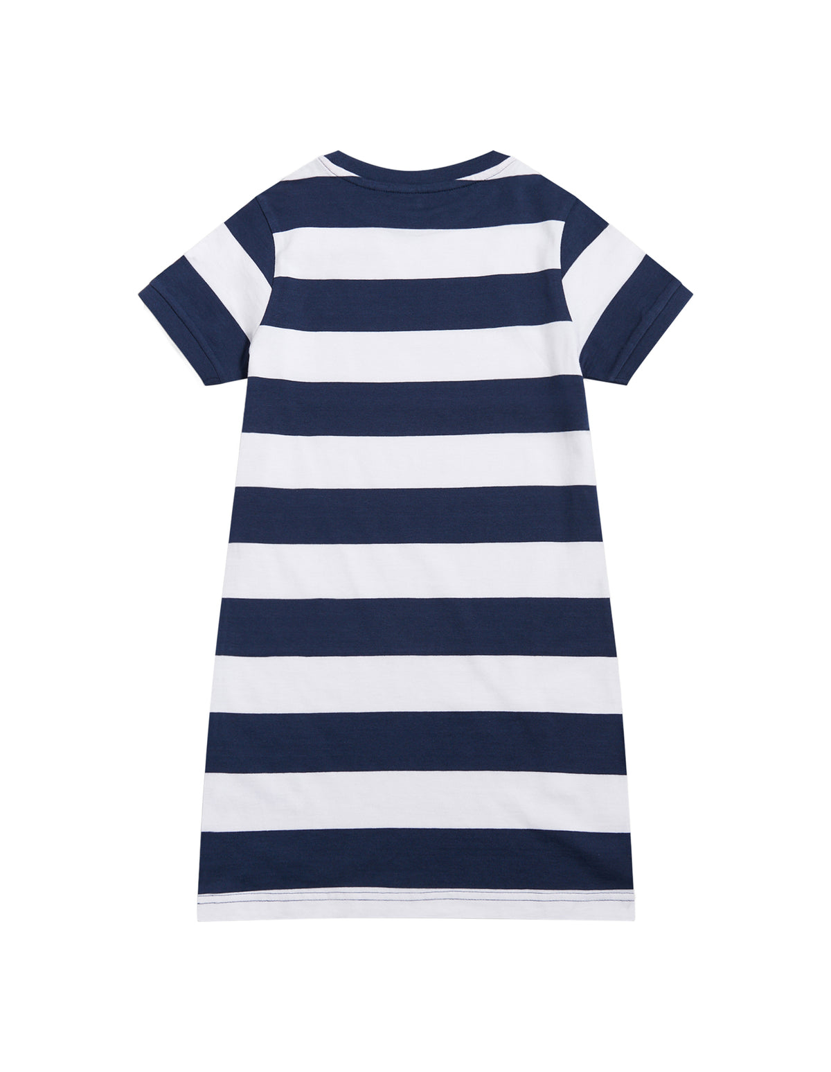 Girls Striped T-Shirt Dress Navy Iris