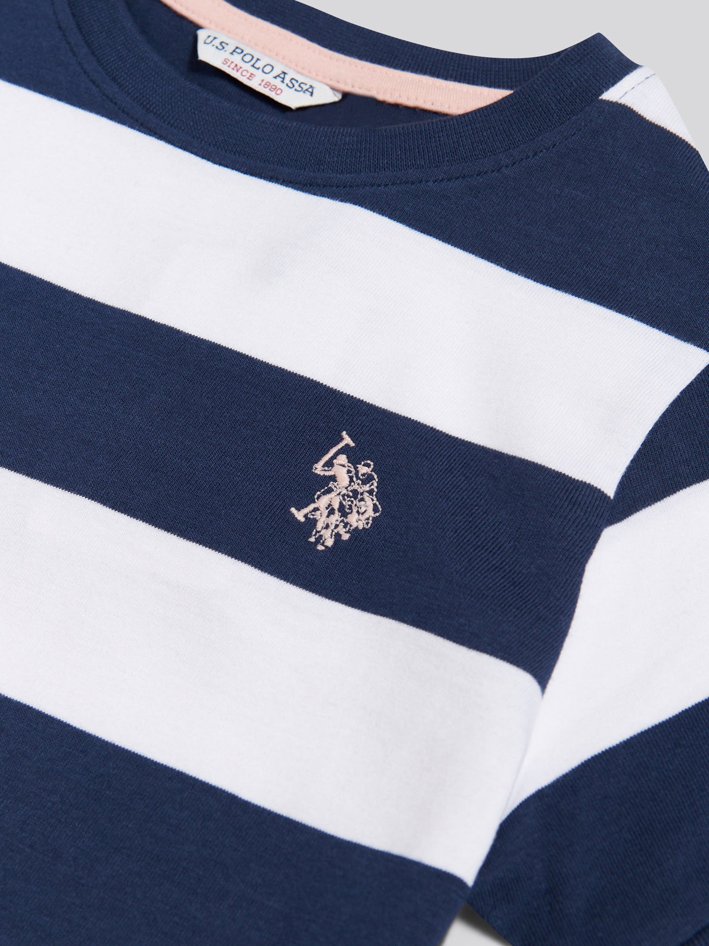 Girls Striped T-Shirt Dress Navy Iris