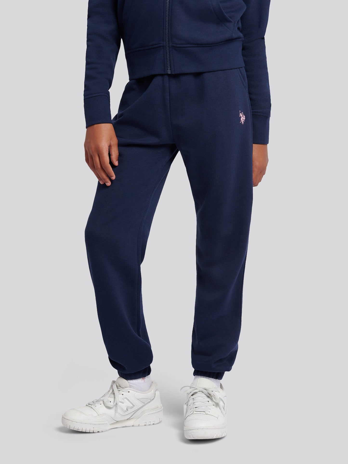 Girls Zip Hoodie & Relaxed Fit Jogger Set in Navy Iris