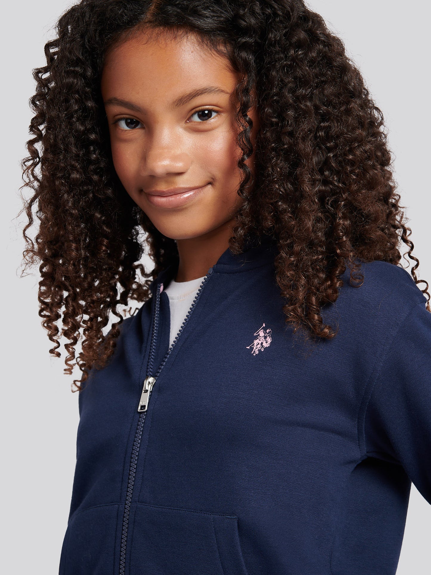 Girls Zip Hoodie & Relaxed Fit Jogger Set in Navy Iris