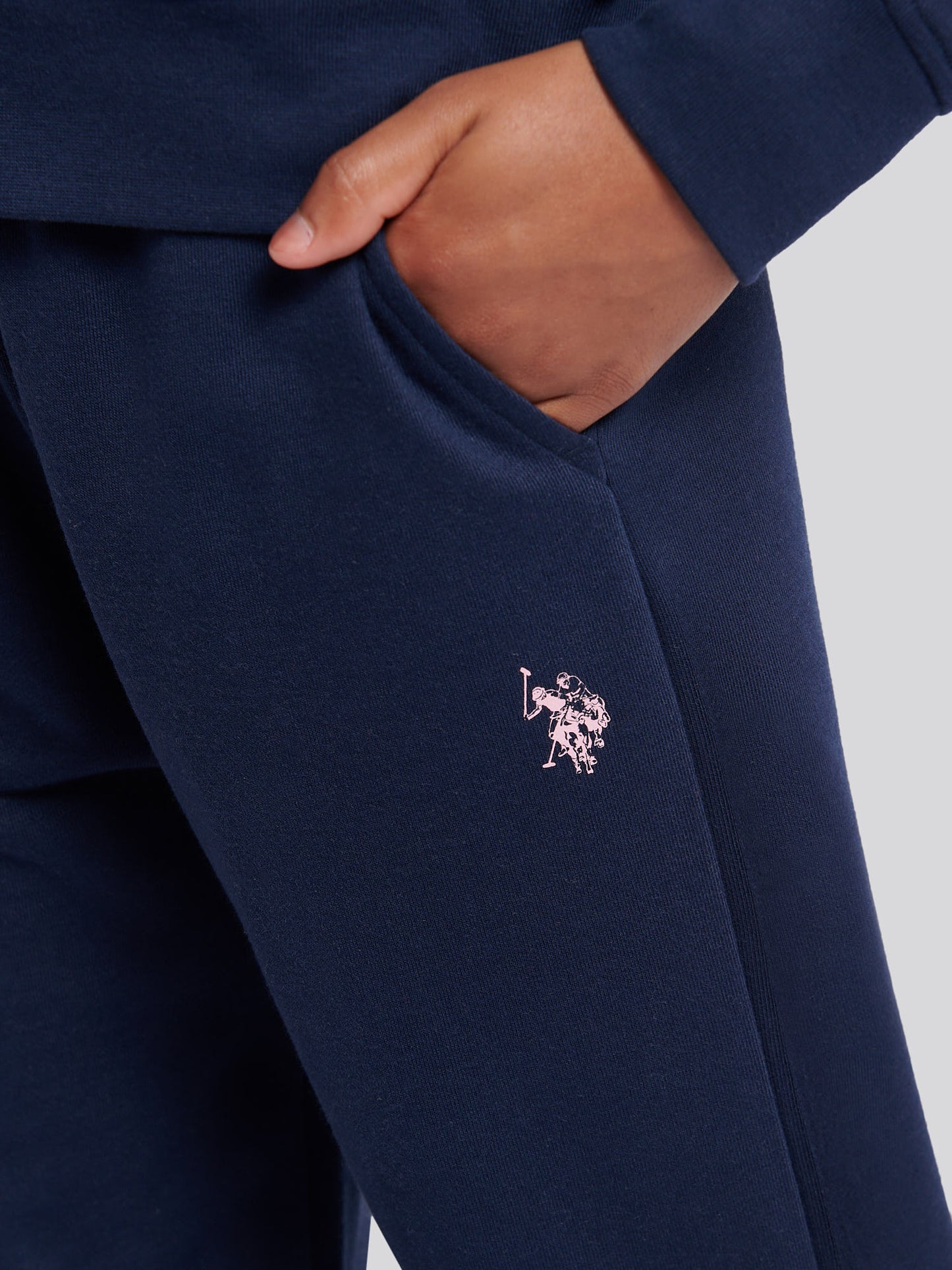 Girls Zip Hoodie & Relaxed Fit Jogger Set in Navy Iris