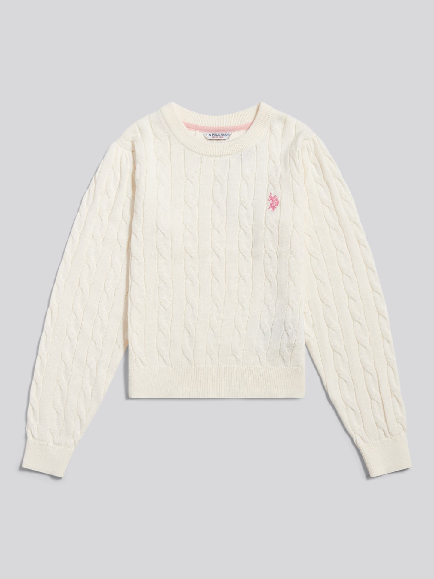 Girls Cable Knit Jumper in Marshmallow
