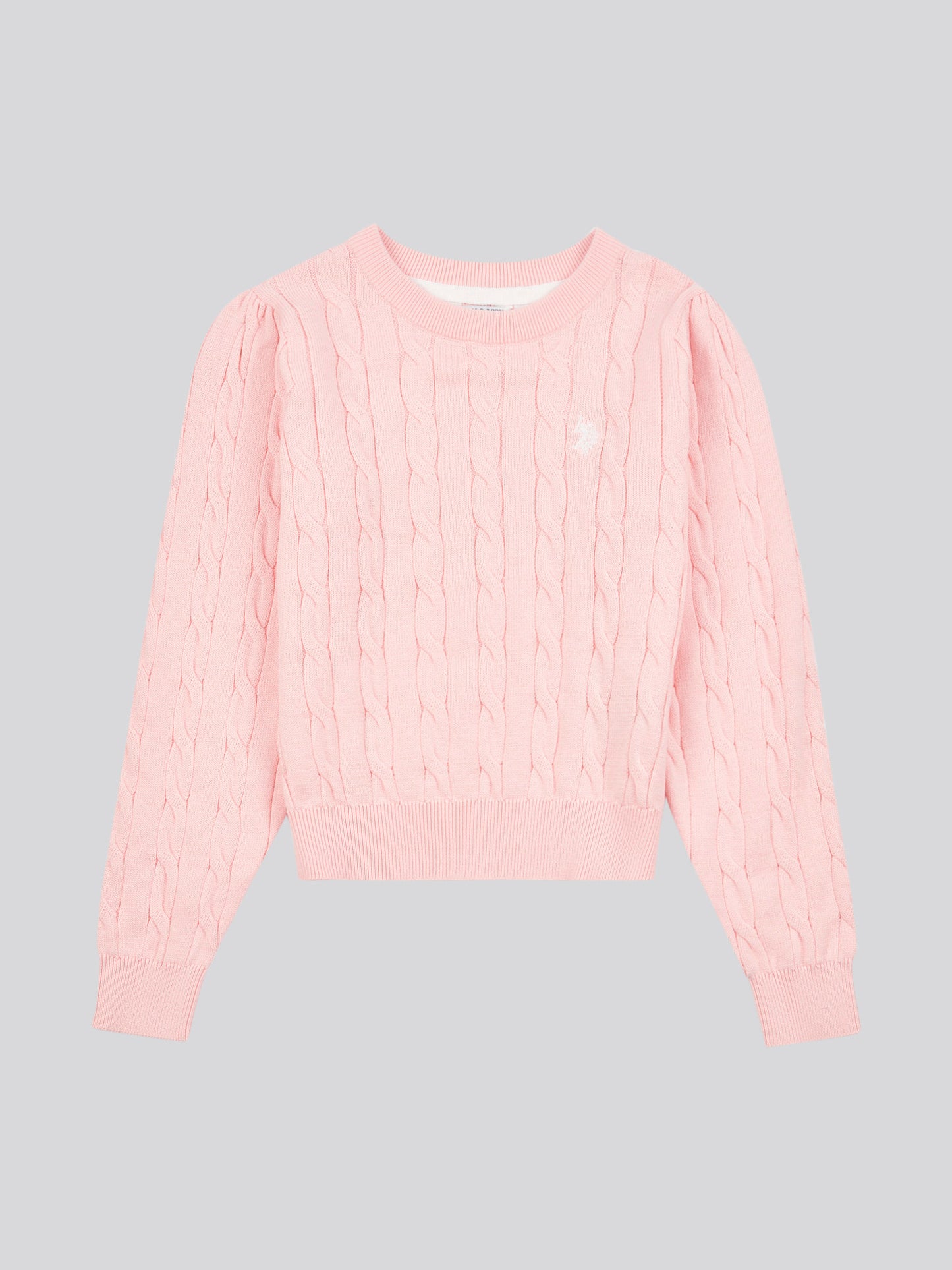 Girls Cable Knit Jumper in Crystal Rose