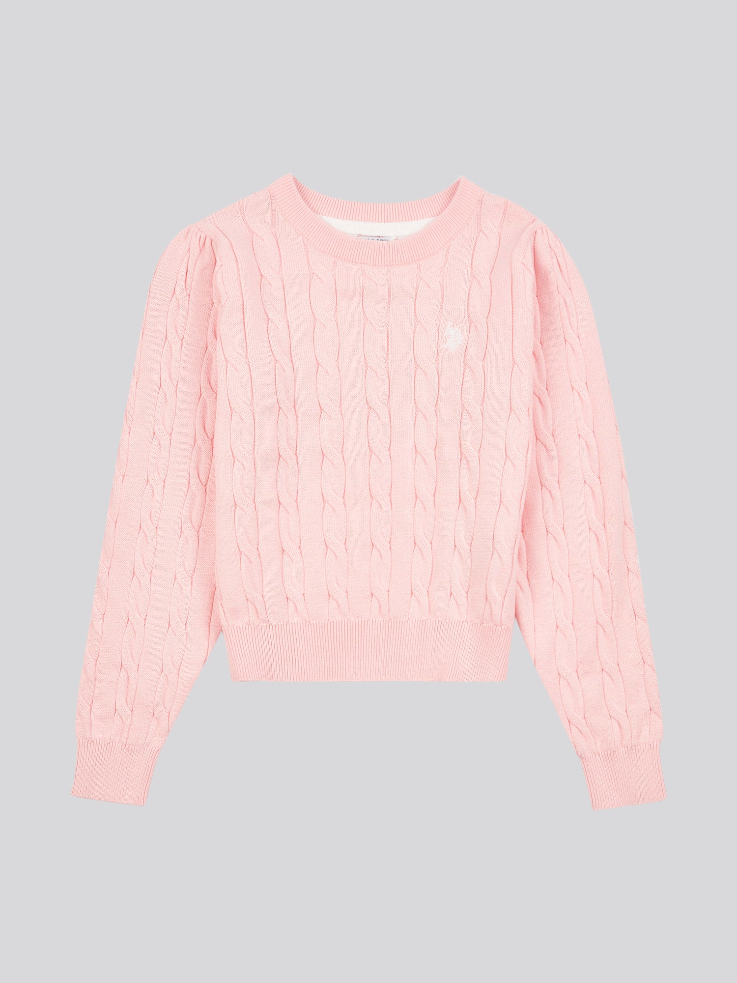 Girls Cable Knit Jumper in Crystal Rose