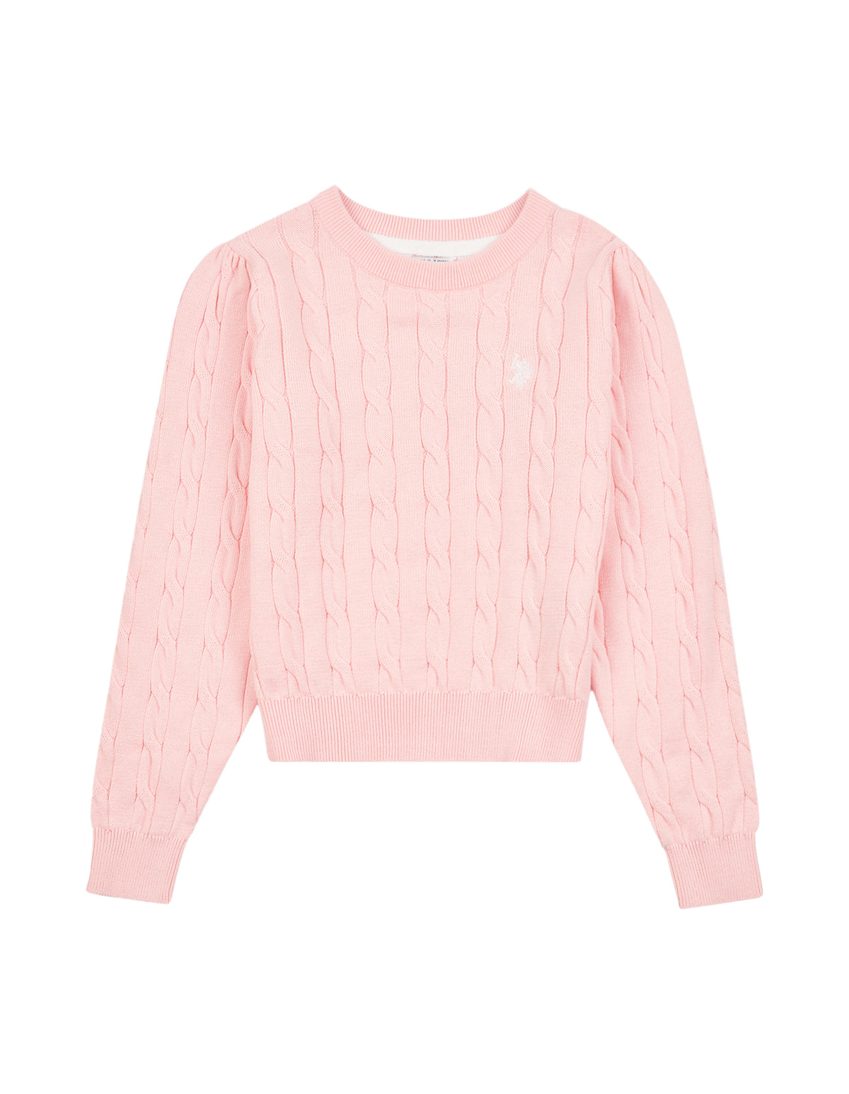 Girls Cable Knit Jumper Crystal Rose